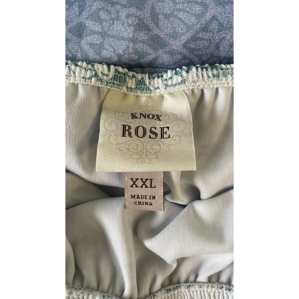 Knox Rose Boho Midi Dress Embroidered Cottage Tassel Tie Shoulder Blue Ombre XXL - Picture 10 of 12